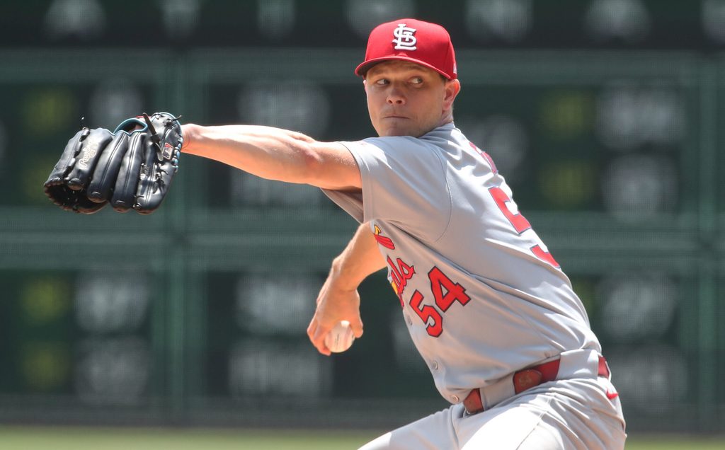 Jul 2, 2025; Pittsburgh, Pennsylvania, USA;  St. Louis Cardinals starting pitcher Sonny Gray (54) delivers a pitch against the Pittsburgh Pirates during the first inning at PNC Park. Mandatory Credit: Charles LeClaire-Imagn Images