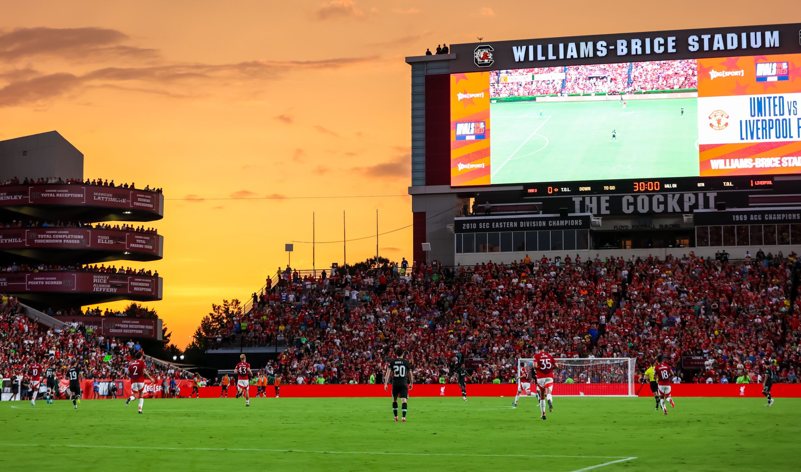 Aug 3, 2024; Columbia, South Carolina, USA;  
The match between Manchester United and Liverpool at Williams-Brice Stadium. Mandatory Credit: Jeff Blake-Imagn Images