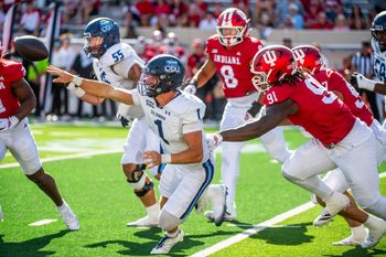 Old Dominion's Colton Joseph (1) during the Indiana versus Old Dominion football game at Memorial Stadium on Saturday, Aug. 30, 2025.