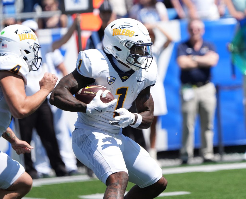Toledo’s Chip Trayanum ran with the ball against Kentucky Saturday afternoon at Kroger Field.
August 30, 2025