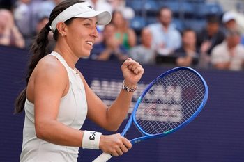 Sep 2, 2025; Flushing, NY, USA;  
Jessica Pegula (USA) celebrates after beating Barbora Krejcikova (CZE) (not pictured) on day ten of the 2025 U.S. Open tennis tournament at the USTA Billie Jean King National Tennis Center. Mandatory Credit: Robert Deutsch-Imagn Images