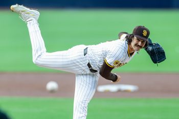 Sep 13, 2025; San Diego, California, USA; San Diego Padres starting pitcher Dylan Cease (84) throws a pitch during the first inning against the Colorado Rockies at Petco Park. Mandatory Credit: David Frerker-Imagn Images