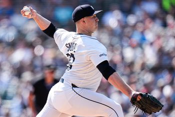 Detroit Tigers pitcher Tarik Skubal (29) throws against Cleveland Guardians during the fourth inning at Comerica Park in Detroit on Thursday, Sept. 18, 2025.