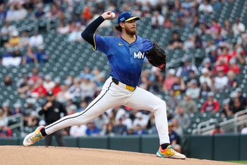 Sep 20, 2025; Minneapolis, Minnesota, USA; Minnesota Twins starting pitcher Bailey Ober (17) delivers a pitch against the Cleveland Guardians during the first inning of game two of a double header at Target Field. Mandatory Credit: Matt Krohn-Imagn Images