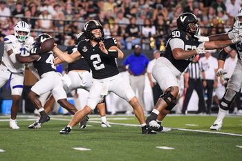 Sep 20, 2025; Nashville, Tennessee, USA;  Vanderbilt Commodores quarterback Diego Pavia (2) throws a pass against the Georgia State Panthers during the second half at FirstBank Stadium. Mandatory Credit: Steve Roberts-Imagn Images